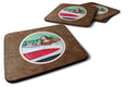 Mona Lisa with  Corgi Foam Coasters Set of 4 Cup Coasters for Indoor Outdoor, Tabletop Protection, Anti Slip, Mouse pad Material