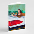 Mona Lisa with  Corgi Greeting Cards Pack of 8 Blank Cards with Envelopes Whimsical A7 Size 5x7