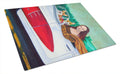 Mona Lisa with  Corgi Cutting Board Tempered Glass Kitchen Cutting Surface, Heat Resistant Chopping, Non-Slip Feet, Food Prep & Serving