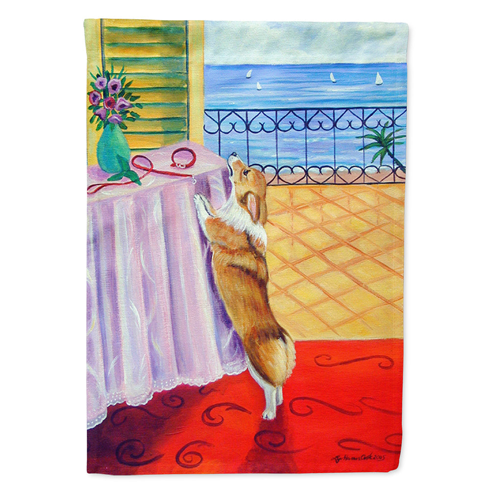 Corgi House Flag 28x40 Porch Sleeve Pole Decorative Outside Yard Banner Artwork Wall Hanging, Polyester