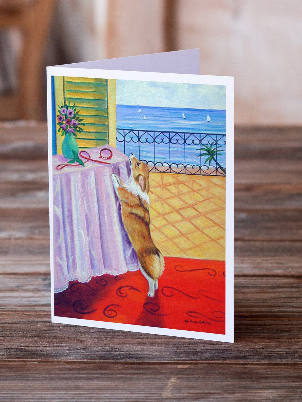 Corgi Greeting Cards Pack of 8 Blank Cards with Envelopes Whimsical A7 Size 5x7