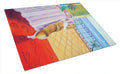 Corgi Cutting Board Tempered Glass Kitchen Cutting Surface, Heat Resistant Chopping, Non-Slip Feet, Food Prep & Serving