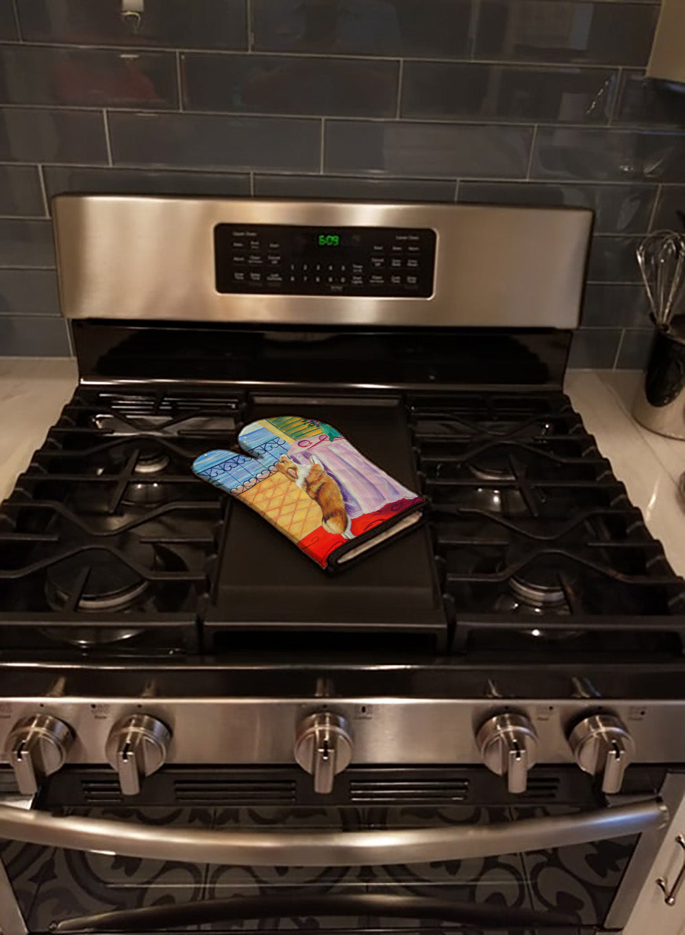 Corgi Oven Mitt Heat Resistant Thick Oven Mitt for Hot Pans and Oven, Kitchen Mitt Protect Hands, Cooking Baking Glove