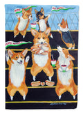 Go Team Corgi Pembroke House Flag 28x40 Porch Sleeve Pole Decorative Outside Yard Banner Artwork Wall Hanging, Polyester