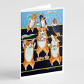 Go Team Corgi Pembroke Greeting Cards Pack of 8 Blank Cards with Envelopes Whimsical A7 Size 5x7