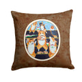 Go Team Corgi Pembroke Decorative Throw Pillow 14x14 Indoor Outdoor Accent Cushion, Fabric Cover with Insert for Sofa, Bed, Porch & Living Room