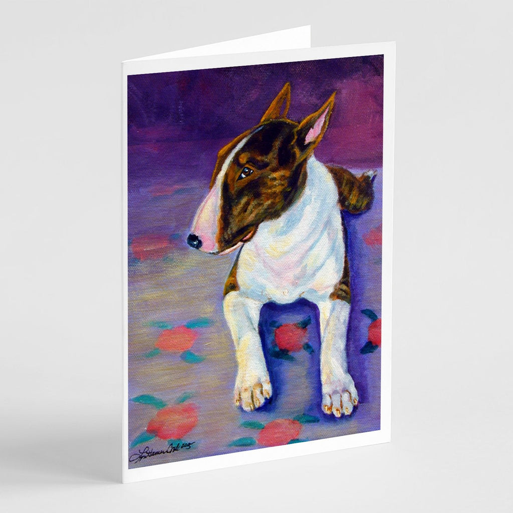 Bull Terrier Greeting Cards Pack of 8 Blank Cards with Envelopes Whimsical A7 Size 5x7