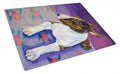 Bull Terrier Cutting Board Tempered Glass Kitchen Cutting Surface, Heat Resistant Chopping, Non-Slip Feet, Food Prep & Serving