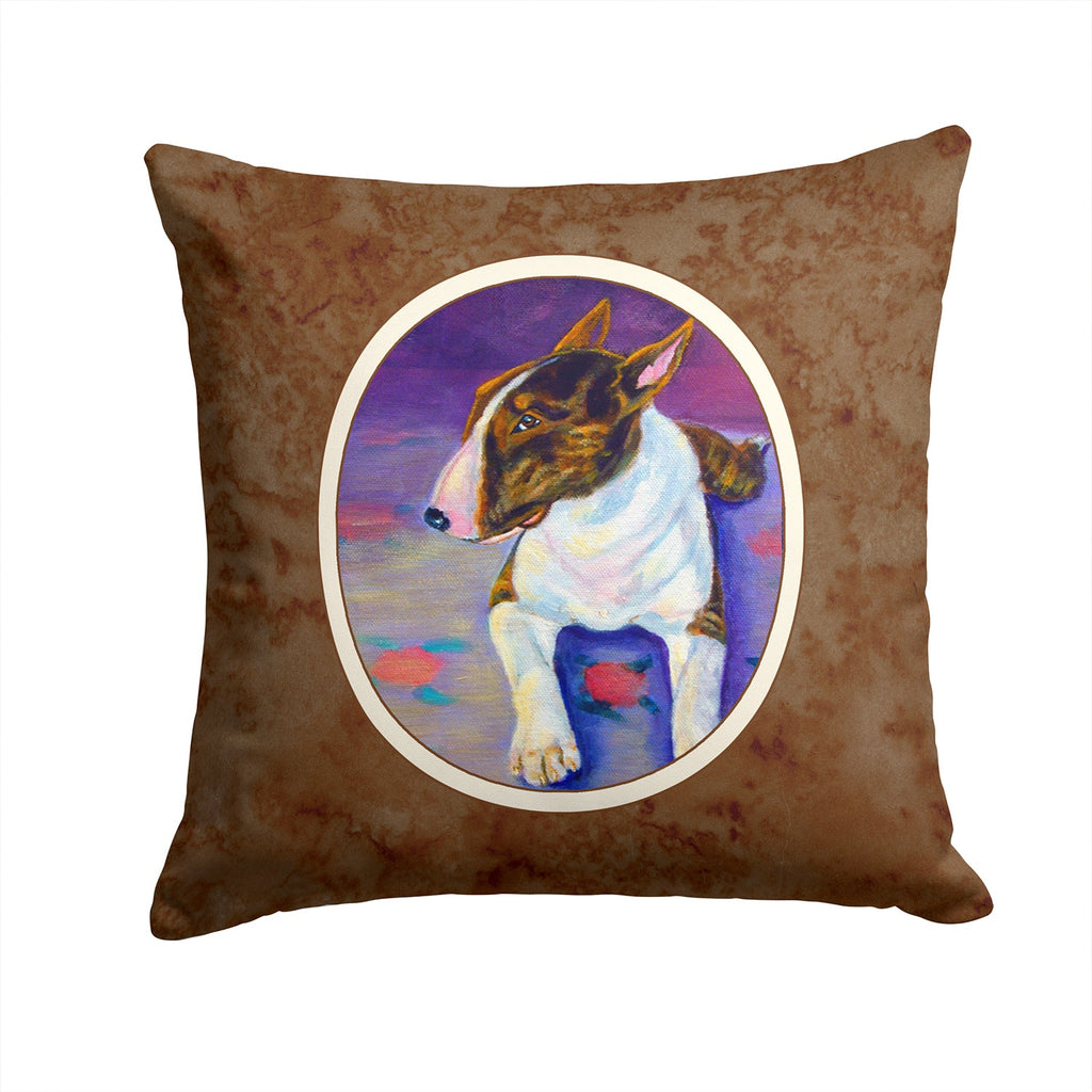 Bull Terrier Decorative Throw Pillow 14x14 Indoor Outdoor Accent Cushion, Fabric Cover with Insert for Sofa, Bed, Porch & Living Room