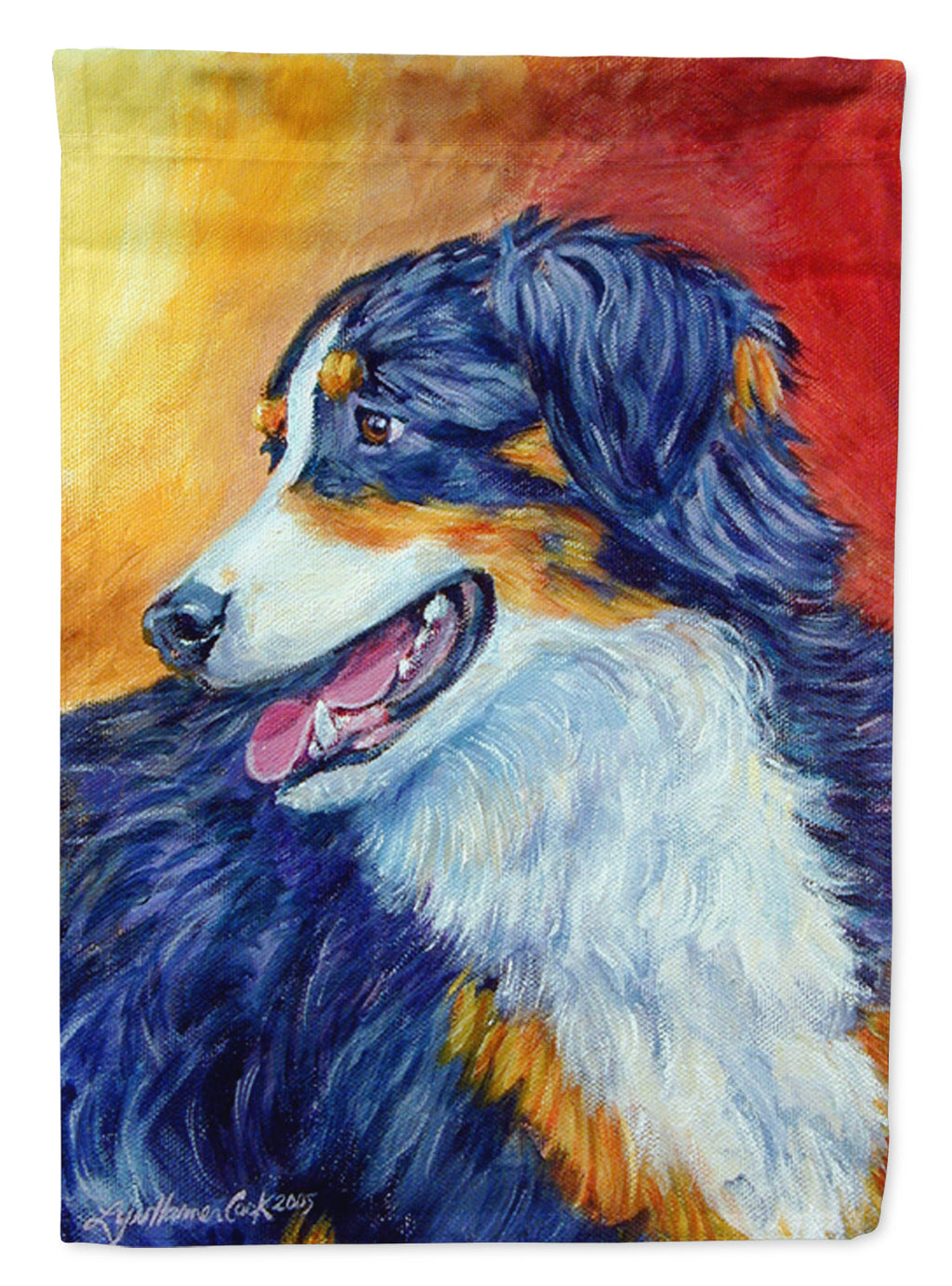 Australian Shepherd House Flag 28x40 Porch Sleeve Pole Decorative Outside Yard Banner Artwork Wall Hanging, Polyester