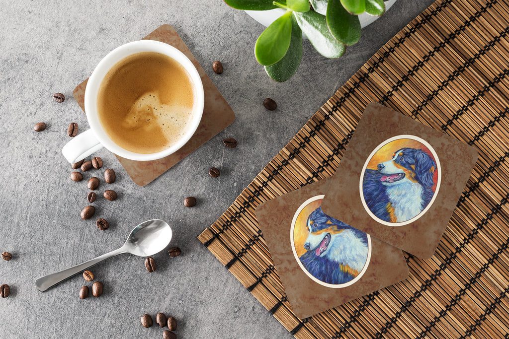 Australian Shepherd Foam Coasters Set of 4 Cup Coasters for Indoor Outdoor, Tabletop Protection, Anti Slip, Mouse pad Material