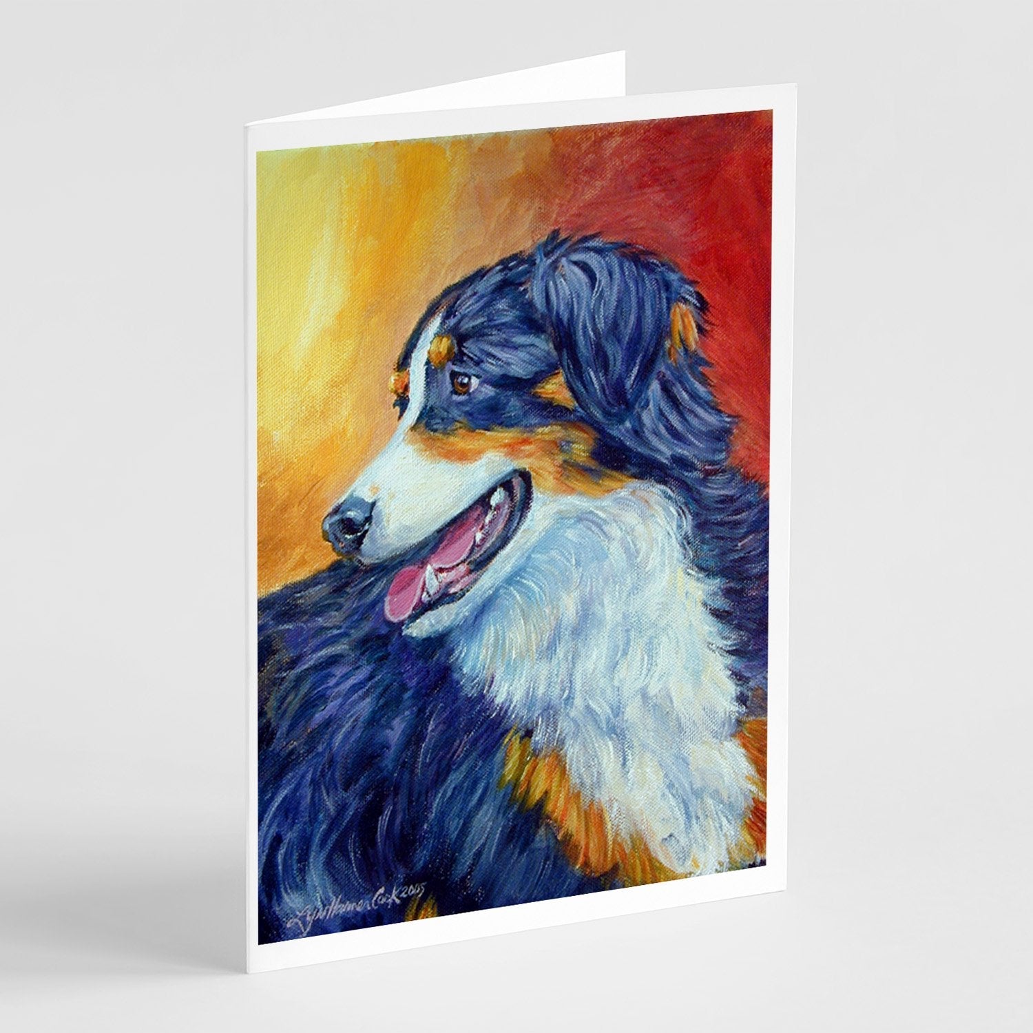 Australian Shepherd Greeting Cards Pack of 8 Blank Cards with Envelopes Whimsical A7 Size 5x7