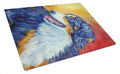 Australian Shepherd Cutting Board Tempered Glass Kitchen Cutting Surface, Heat Resistant Chopping, Non-Slip Feet, Food Prep & Serving