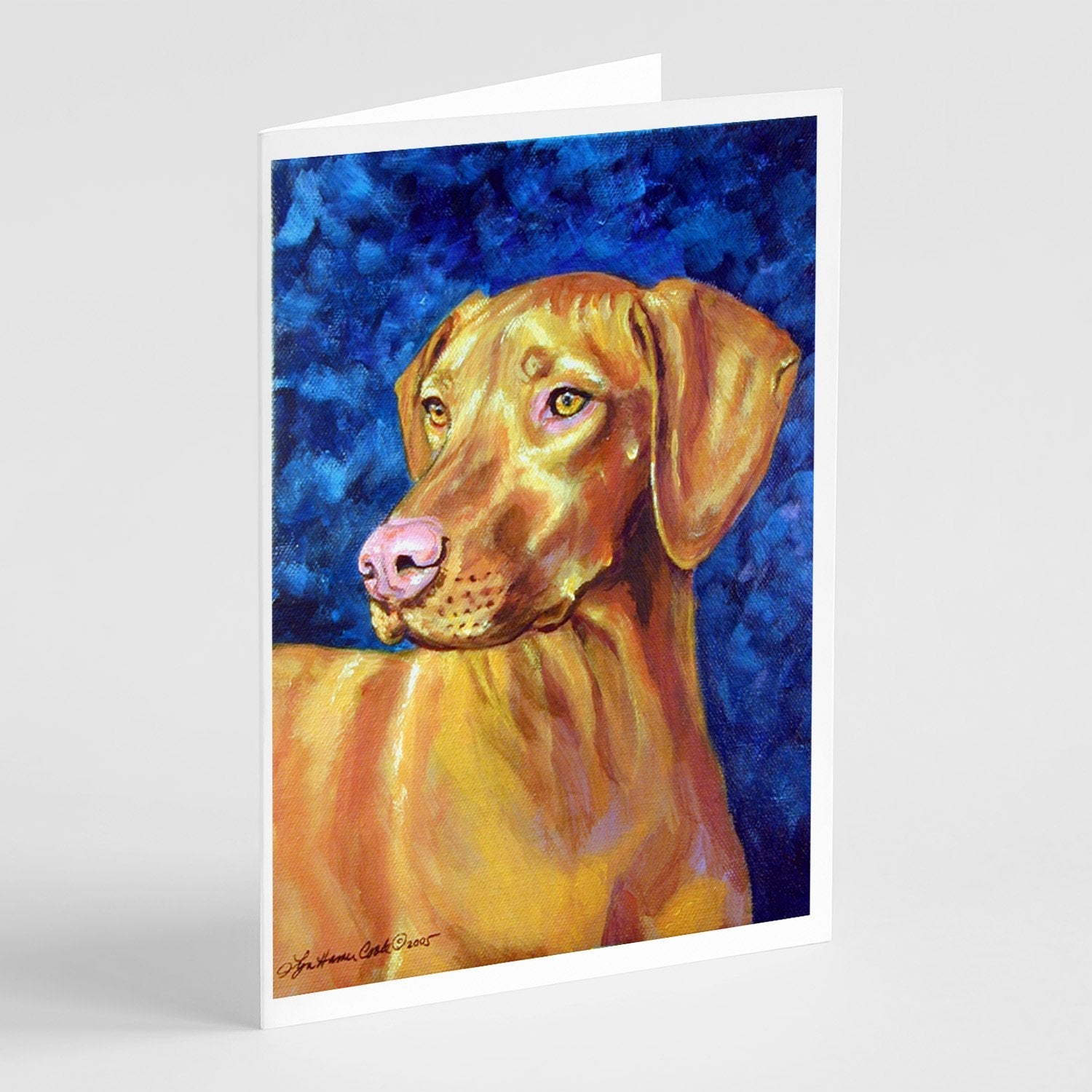Vizsla Greeting Cards Pack of 8 Blank Cards with Envelopes Whimsical A7 Size 5x7