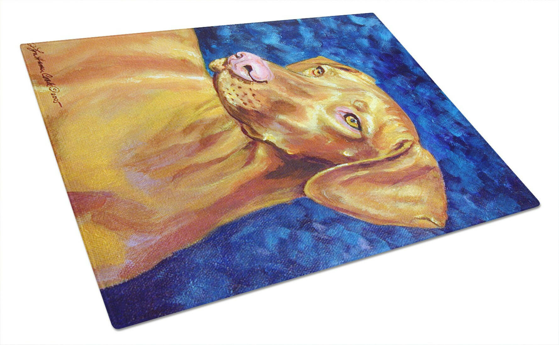 Vizsla Cutting Board Tempered Glass Kitchen Cutting Surface, Heat Resistant Chopping, Non-Slip Feet, Food Prep & Serving