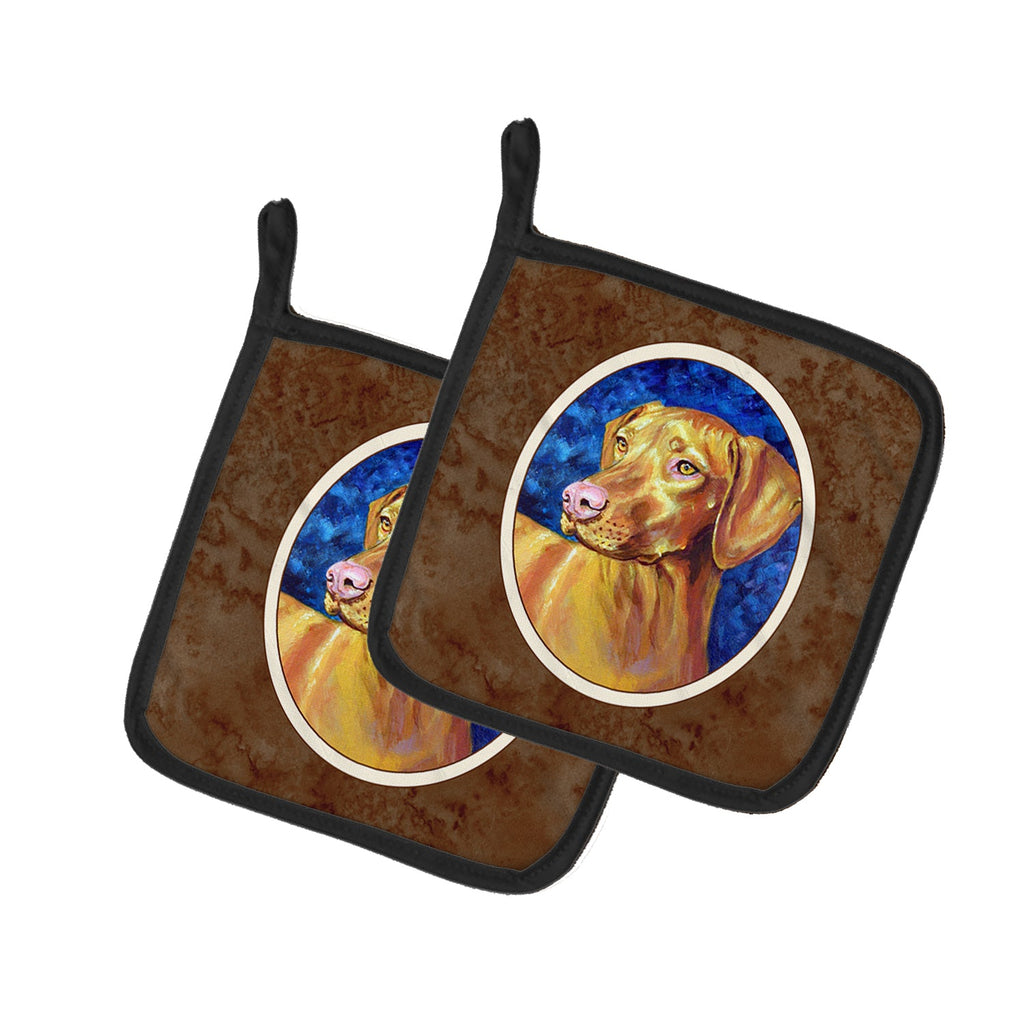 Vizsla Pot Holder Set of 2 Heat Resistant Quilted Hot Pads 7.5 x 7.5 Inch, Insulated Kitchen Trivets for Cooking & Baking