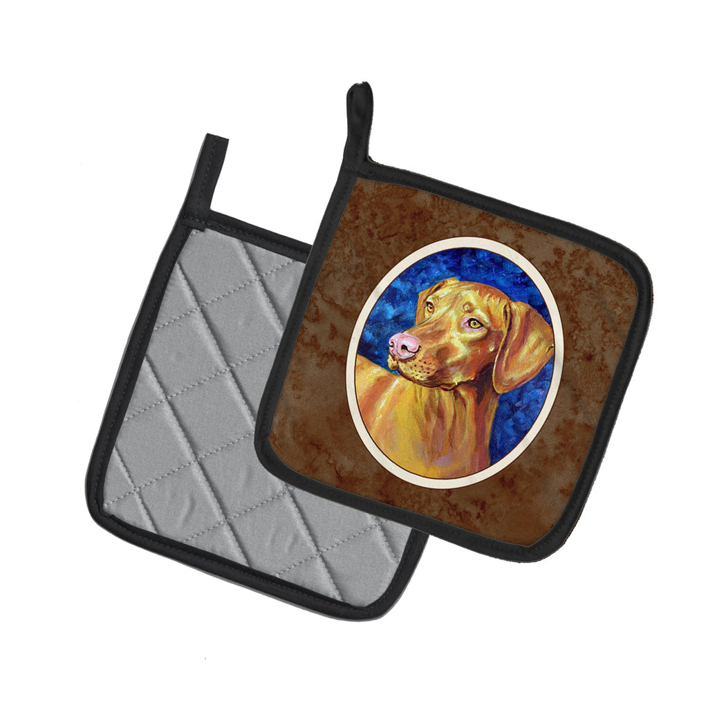 Vizsla Pot Holder Set of 2 Heat Resistant Quilted Hot Pads 7.5 x 7.5 Inch, Insulated Kitchen Trivets for Cooking & Baking