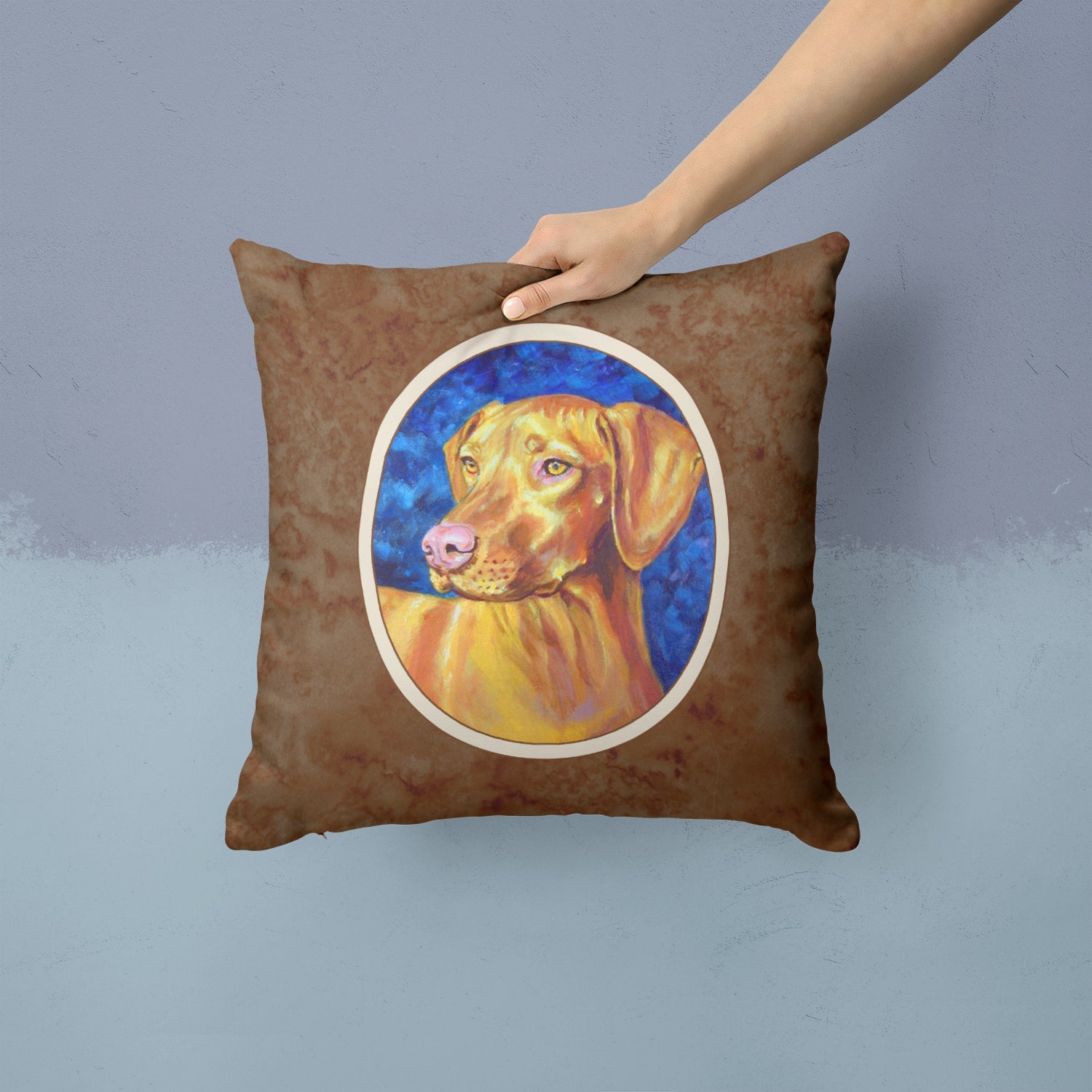 Vizsla Decorative Throw Pillow 14x14 Indoor Outdoor Accent Cushion, Fabric Cover with Insert for Sofa, Bed, Porch & Living Room