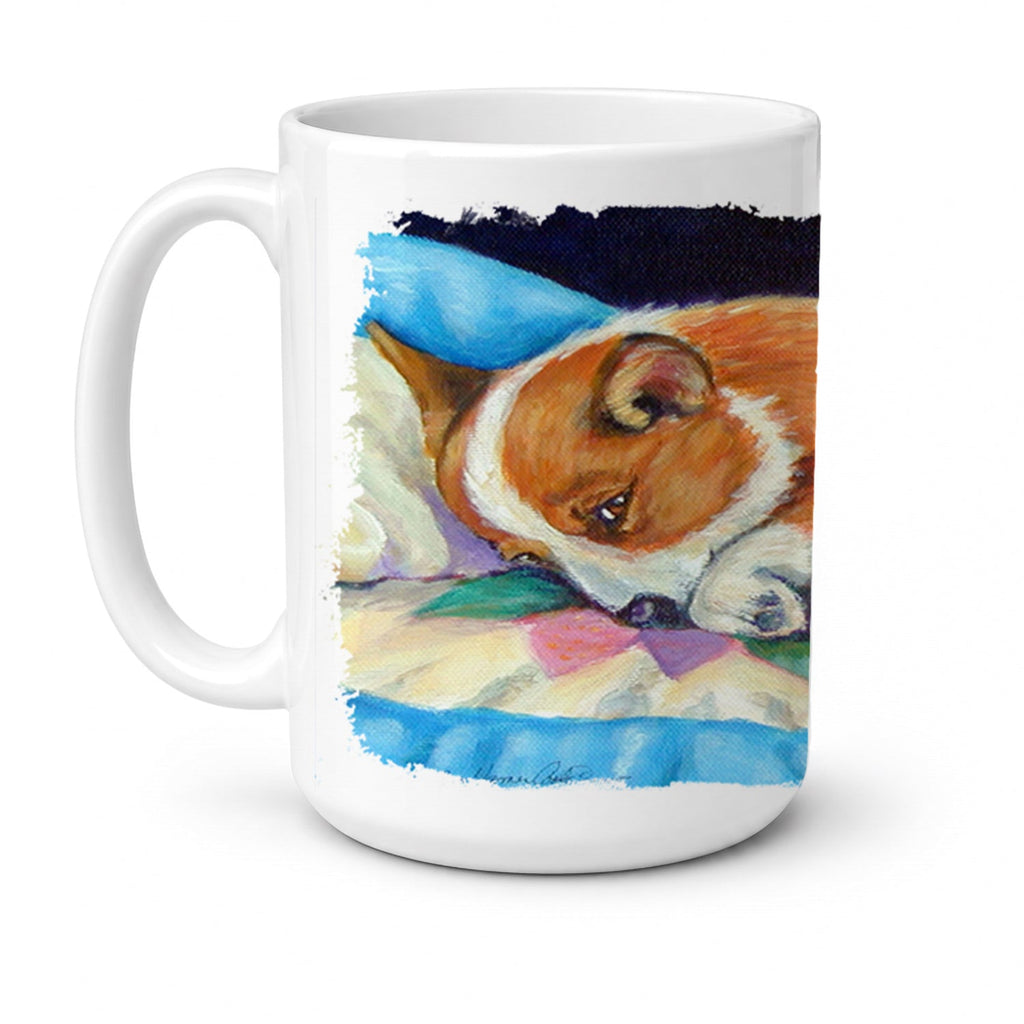 Corgi Ceramic Coffee Mug 15 oz Decorative Large C Handle Mug Cup for Tea, Cocoa Hot Chocolate
