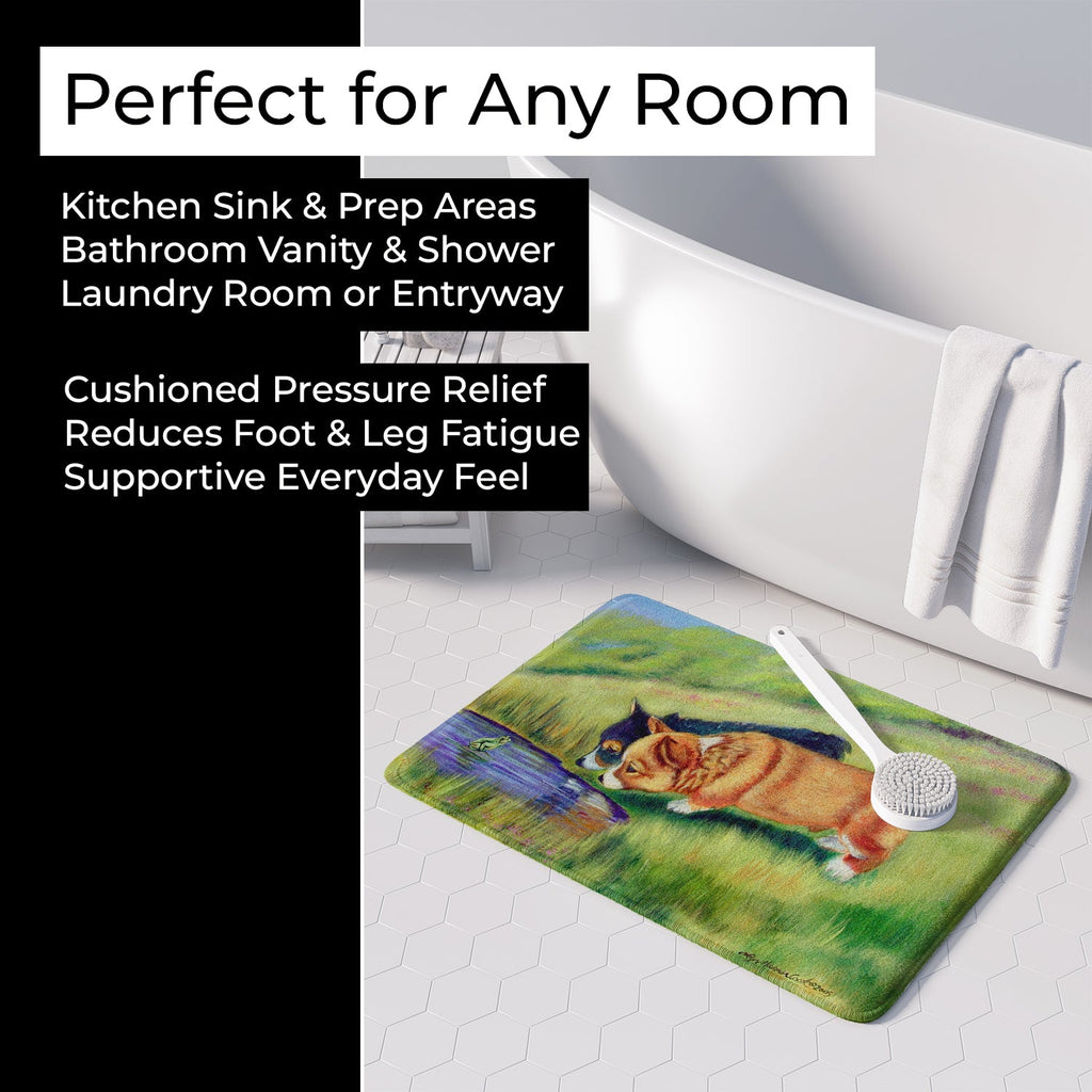 Corgi Memory Foam Kitchen Mat Machine Washable Anti-Fatigue Cushion Comfort Bath or Kitchen Rug