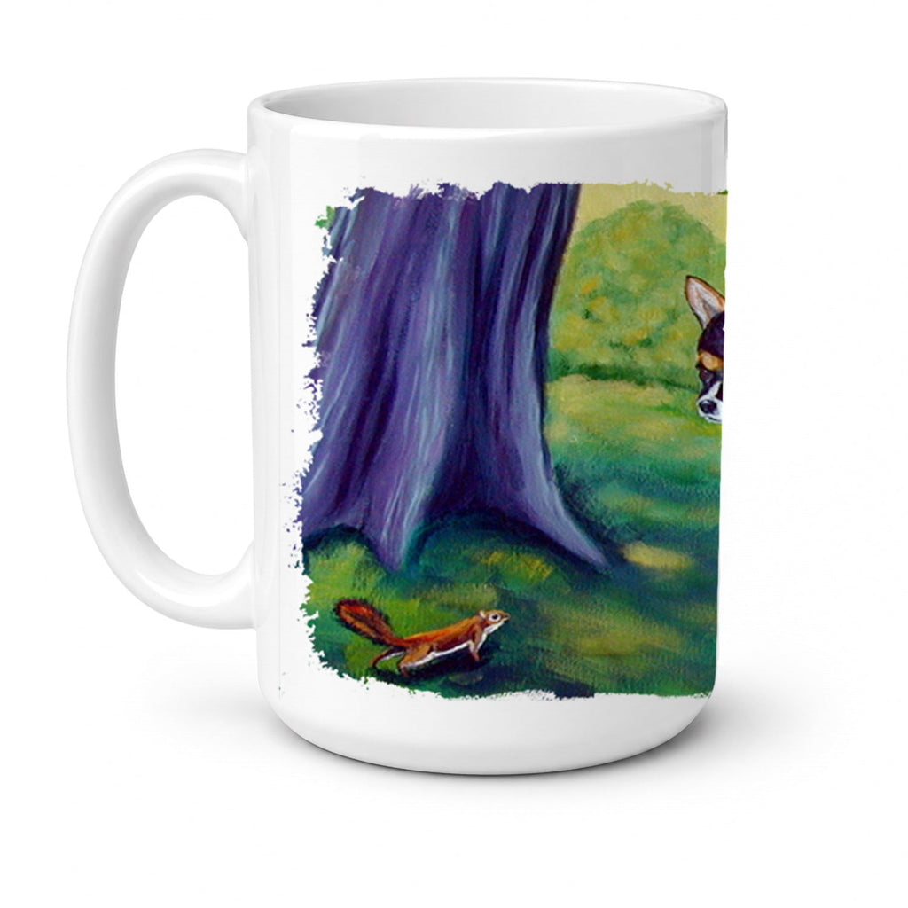 Corgi Ceramic Coffee Mug 15 oz Decorative Large C Handle Mug Cup for Tea, Cocoa Hot Chocolate