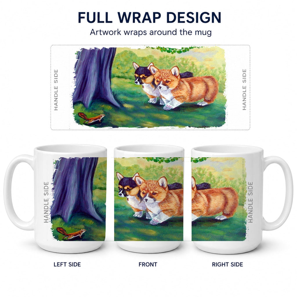 Corgi Ceramic Coffee Mug 15 oz Decorative Large C Handle Mug Cup for Tea, Cocoa Hot Chocolate