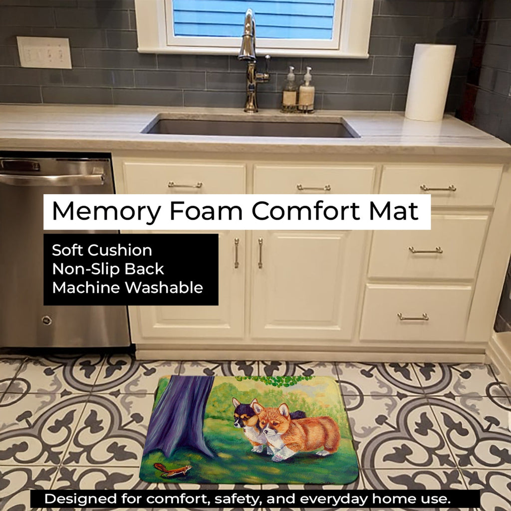 Corgi Memory Foam Kitchen Mat Machine Washable Anti-Fatigue Cushion Comfort Bath or Kitchen Rug