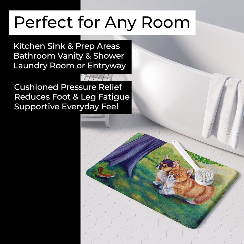 Corgi Memory Foam Kitchen Mat Machine Washable Anti-Fatigue Cushion Comfort Bath or Kitchen Rug