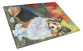 Corgi by the lake Cutting Board Tempered Glass Kitchen Cutting Surface, Heat Resistant Chopping, Non-Slip Feet, Food Prep & Serving