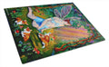 Fairy in the woods with her Corgis Cutting Board Tempered Glass Kitchen Cutting Surface, Heat Resistant Chopping, Non-Slip Feet, Food Prep & Serving