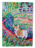 Corgi Footbridge House Flag 28x40 Porch Sleeve Pole Decorative Outside Yard Banner Artwork Wall Hanging, Polyester