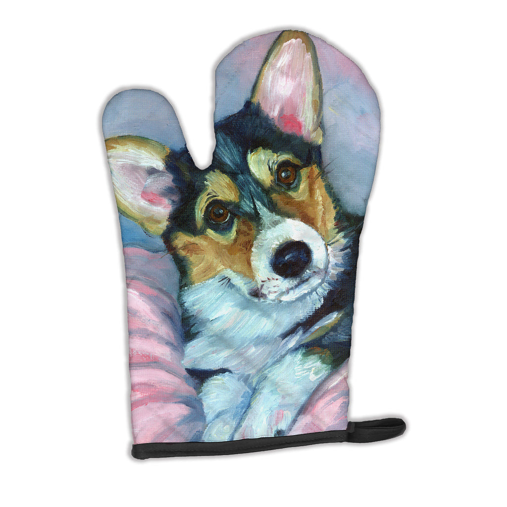 Corgi Puppy with pink blanket Oven Mitt Heat Resistant Thick Oven Mitt for Hot Pans and Oven, Kitchen Mitt Protect Hands, Cooking Baking Glove