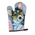 Corgi Puppy with pink blanket Oven Mitt Heat Resistant Thick Oven Mitt for Hot Pans and Oven, Kitchen Mitt Protect Hands, Cooking Baking Glove