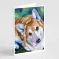Corgi Mini Daises Greeting Cards Pack of 8 Blank Cards with Envelopes Whimsical A7 Size 5x7