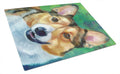 Corgi Toby Cutting Board Tempered Glass Kitchen Cutting Surface, Heat Resistant Chopping, Non-Slip Feet, Food Prep & Serving