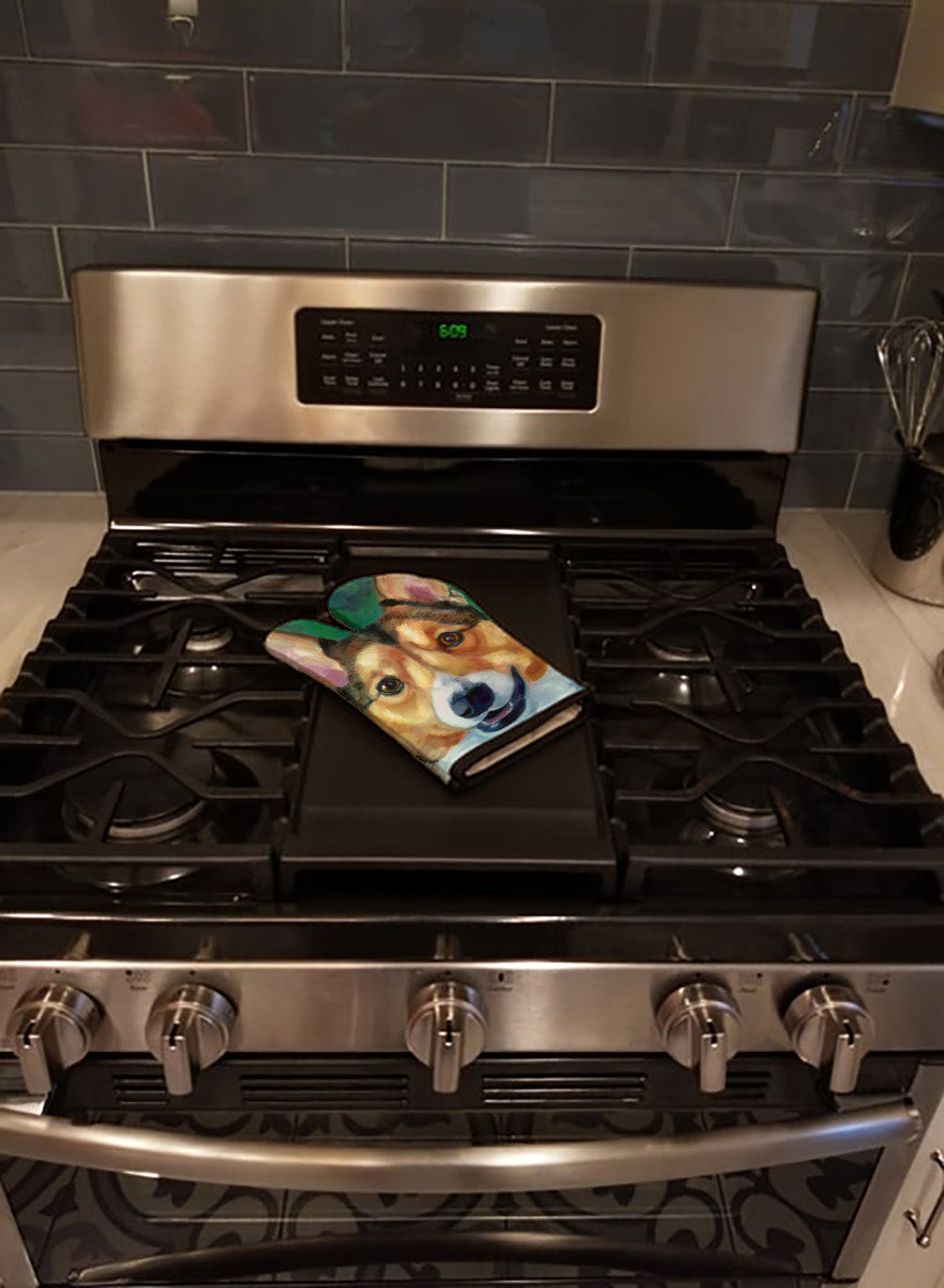 Corgi Toby Oven Mitt Heat Resistant Thick Oven Mitt for Hot Pans and Oven, Kitchen Mitt Protect Hands, Cooking Baking Glove