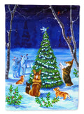 Corgi Christmas Peace House Flag 28x40 Porch Sleeve Pole Decorative Outside Yard Banner Artwork Wall Hanging, Polyester