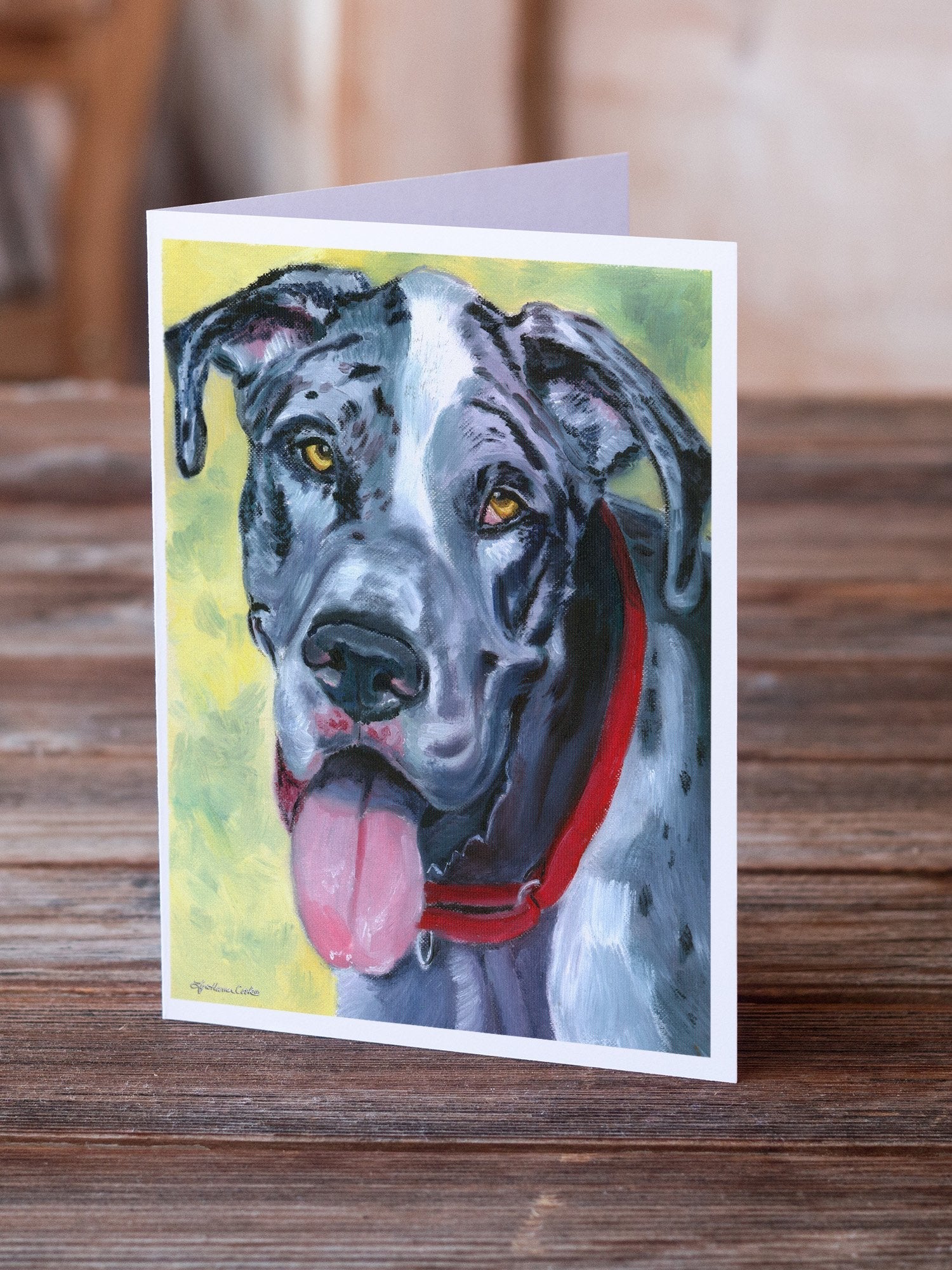 Great Dane Apollo Greeting Cards Pack of 8 Blank Cards with Envelopes Whimsical A7 Size 5x7