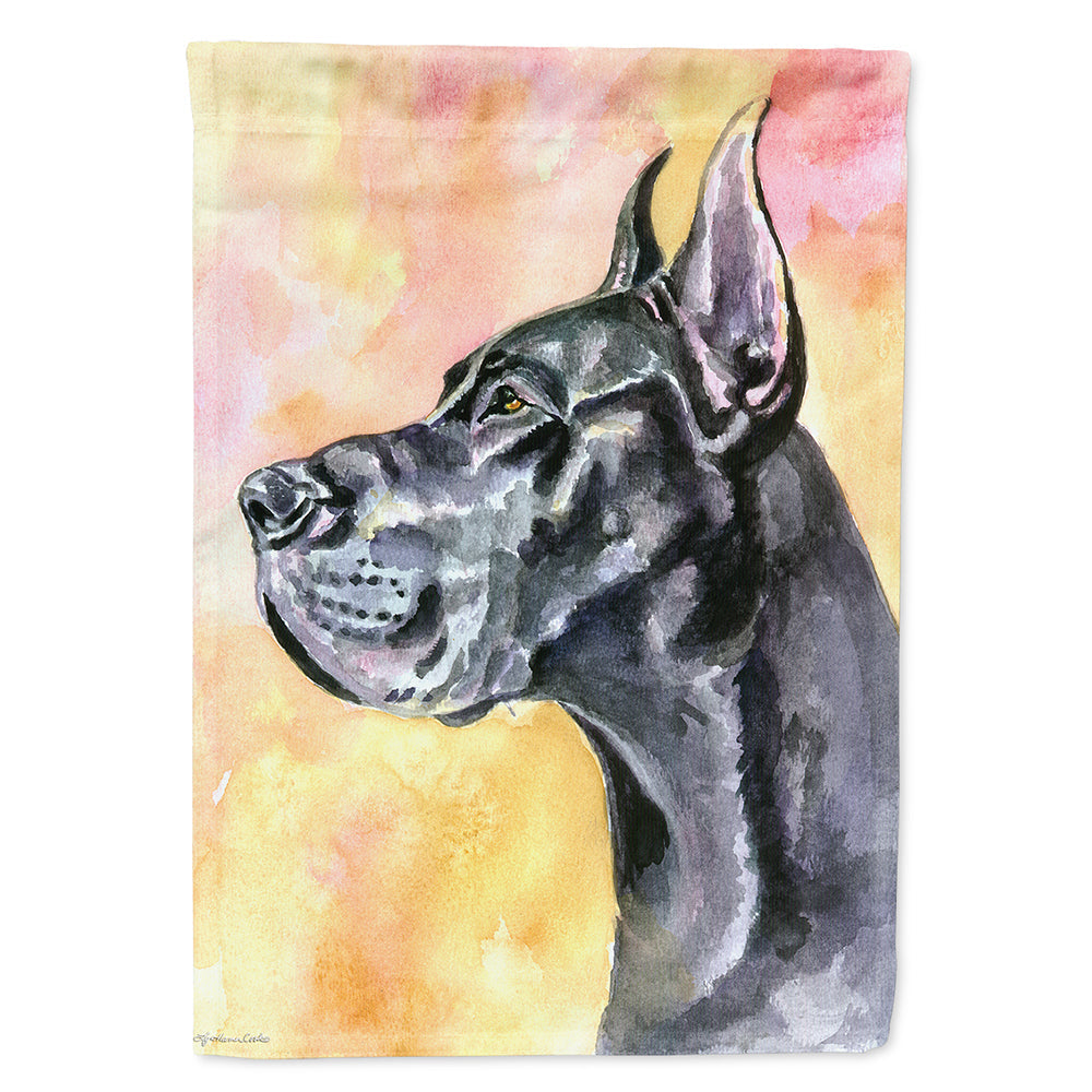 Great Dane Black Cropped House Flag 28x40 Porch Sleeve Pole Decorative Outside Yard Banner Artwork Wall Hanging, Polyester