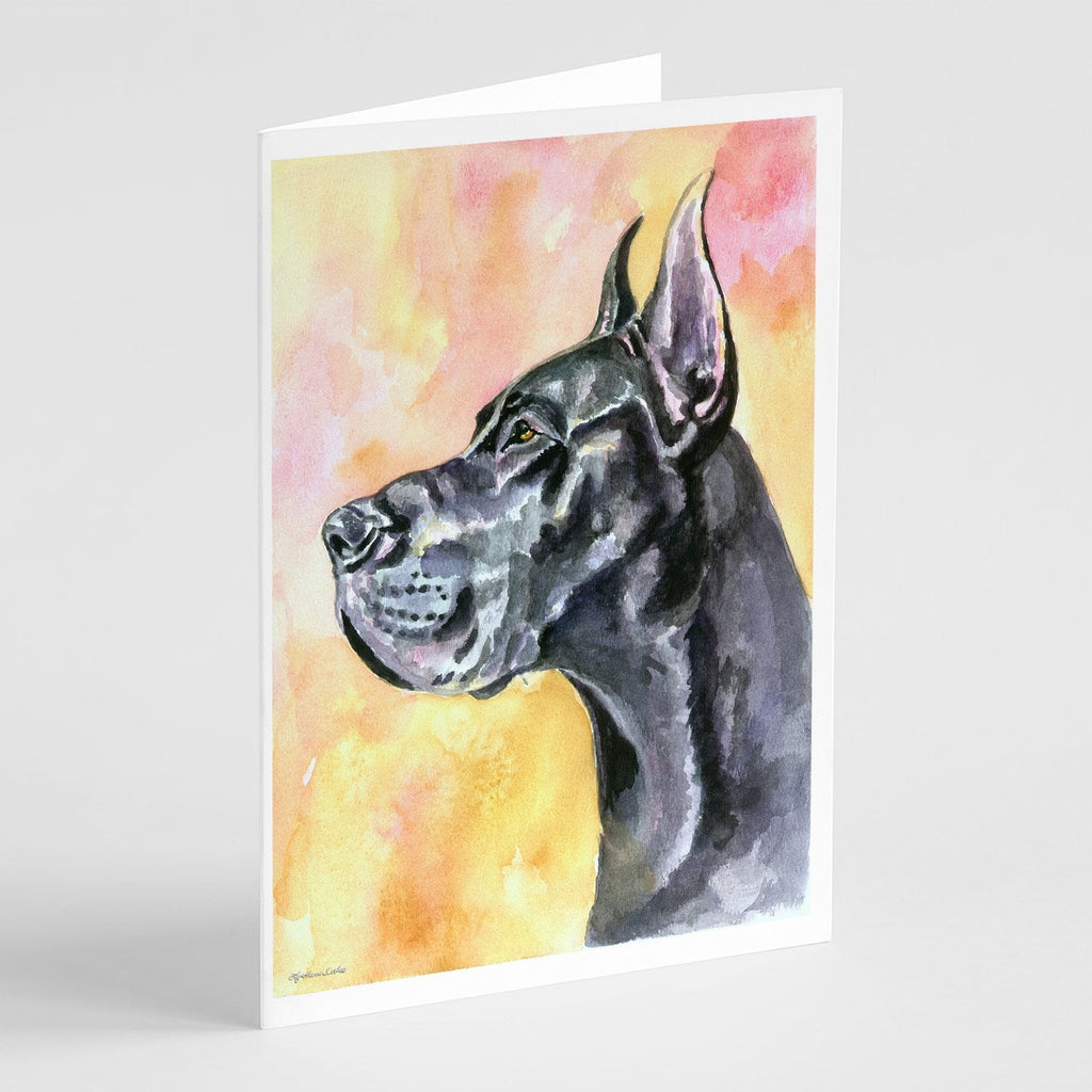 Great Dane Black Cropped Greeting Cards Pack of 8 Blank Cards with Envelopes Whimsical A7 Size 5x7