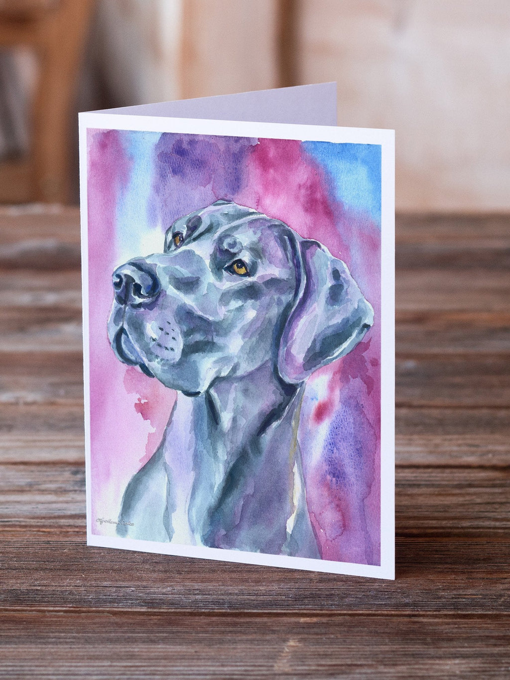 Great Dane Blue Mood Greeting Cards Pack of 8 Blank Cards with Envelopes Whimsical A7 Size 5x7