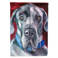 Great Dane Natural Ears Blue Collar House Flag 28x40 Porch Sleeve Pole Decorative Outside Yard Banner Artwork Wall Hanging, Polyester