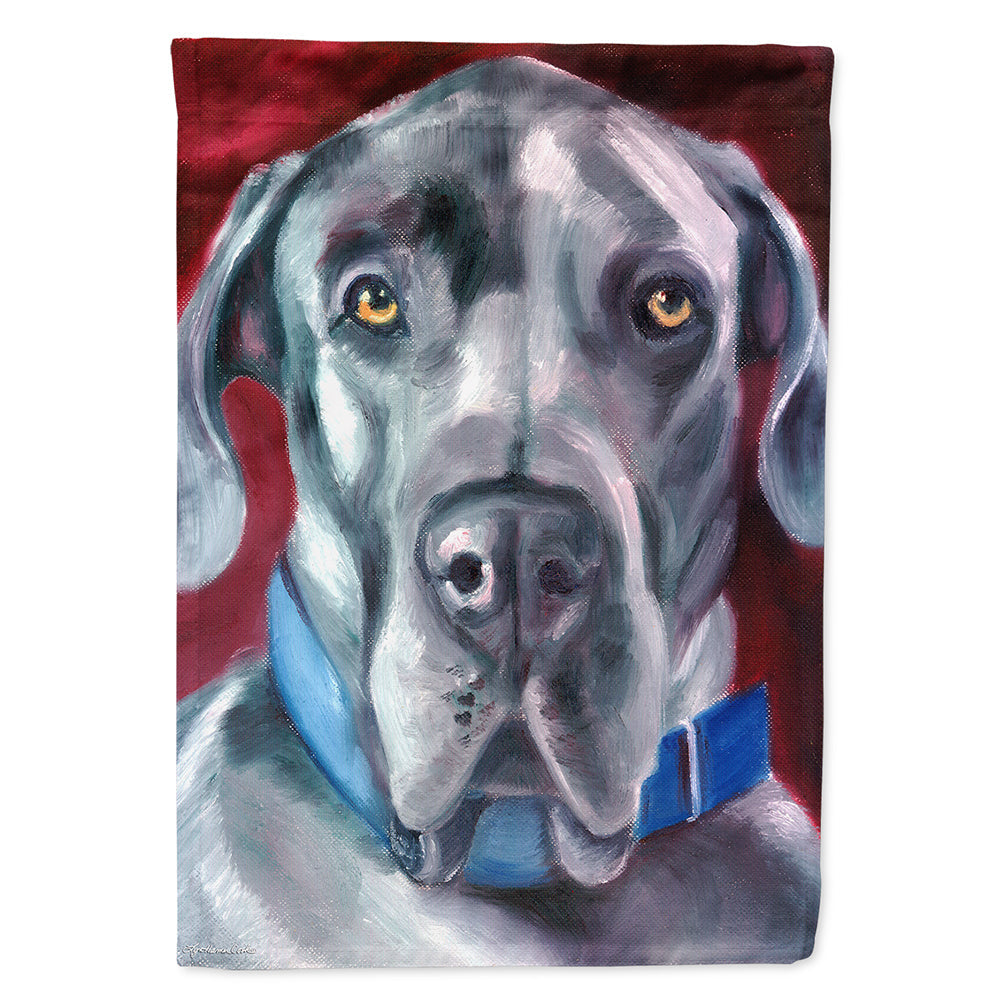 Great Dane Natural Ears Blue Collar House Flag 28x40 Porch Sleeve Pole Decorative Outside Yard Banner Artwork Wall Hanging, Polyester