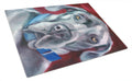 Great Dane Natural Ears Blue Collar Cutting Board Tempered Glass Kitchen Cutting Surface, Heat Resistant Chopping, Non-Slip Feet, Food Prep & Serving