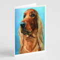 Irish Setter in Blue Greeting Cards Pack of 8 Blank Cards with Envelopes Whimsical A7 Size 5x7