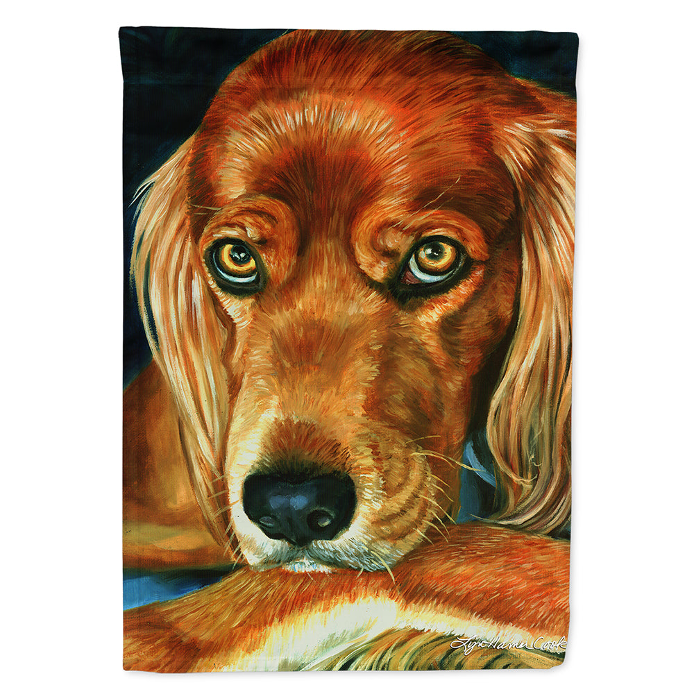 Irish Setter Serious House Flag 28x40 Porch Sleeve Pole Decorative Outside Yard Banner Artwork Wall Hanging, Polyester