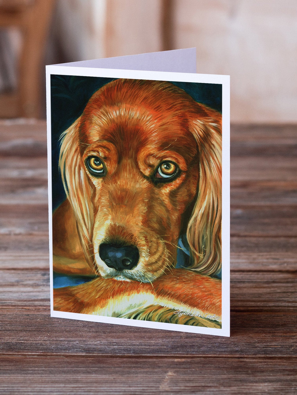 Irish Setter Serious Greeting Cards Pack of 8 Blank Cards with Envelopes Whimsical A7 Size 5x7