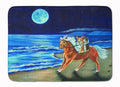Corgi Beach Ride on Horse Memory Foam Kitchen Mat Machine Washable Anti-Fatigue Cushion Comfort Bath or Kitchen Rug