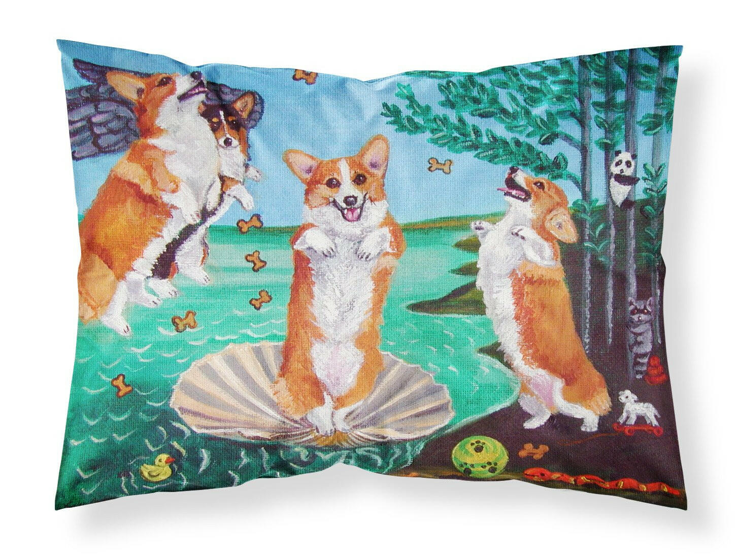 Corgi Birth of Venus Standard Pillowcase Lightweight Super Soft Easy Care Decorative Artwork Pillowcase, Standard