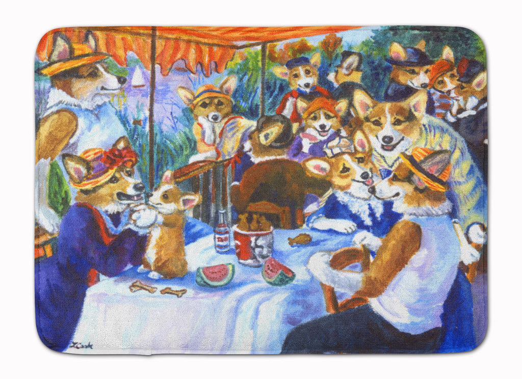 Corgi Boating Party Memory Foam Kitchen Mat Machine Washable Anti-Fatigue Cushion Comfort Bath or Kitchen Rug